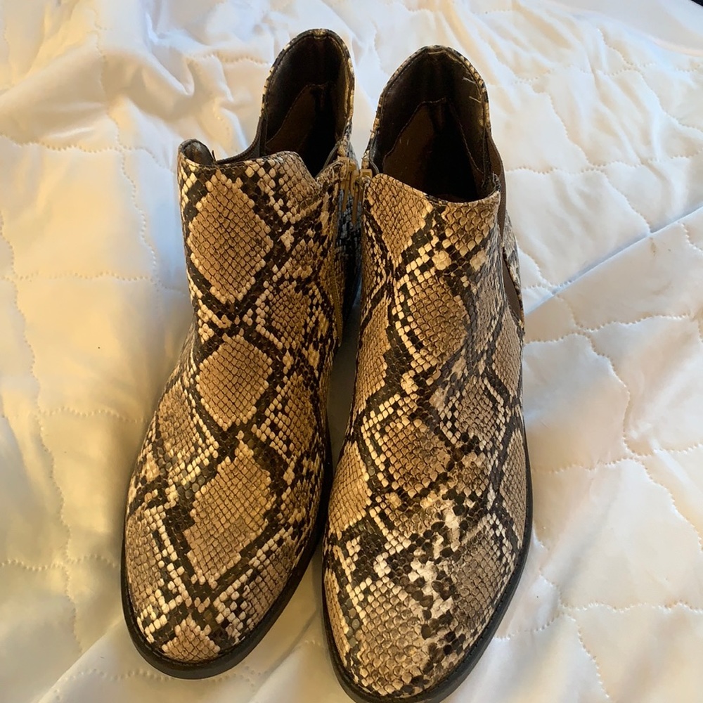 Justice snake skin booties